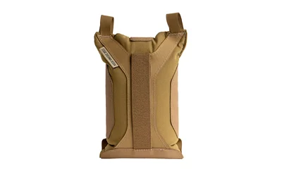 Edgar Sherman Design ESD NOTCH SHOOTING BAG coyote brown, front view with notched top and tabs