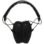 RadiansSlim Electronic Earmuff 230/EHP, black front view with padded headband and slim ear cups