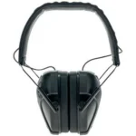 AOB Caldwell E-Max Pro BT Lithium Earmuffs, black front view with padded headband