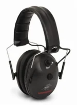 Walkers Winchester Electronic Hearing Muff, black angled view with padded headband