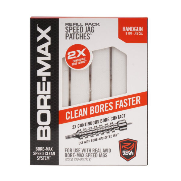 Real Avid Bore-Max Speed Jag Patches Refill Pack 4'' L 9mm Luger - .45 cal