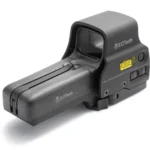EOTech 558.A65 Holographic Weapon Sight, black three-quarter view with hood and control buttons