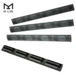 ERGO WEDGELOK MLOK RL CVR, four black textured rail covers arranged on white