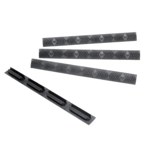Ergo Modular Wedgelok rail covers, four graphite grey textured strips