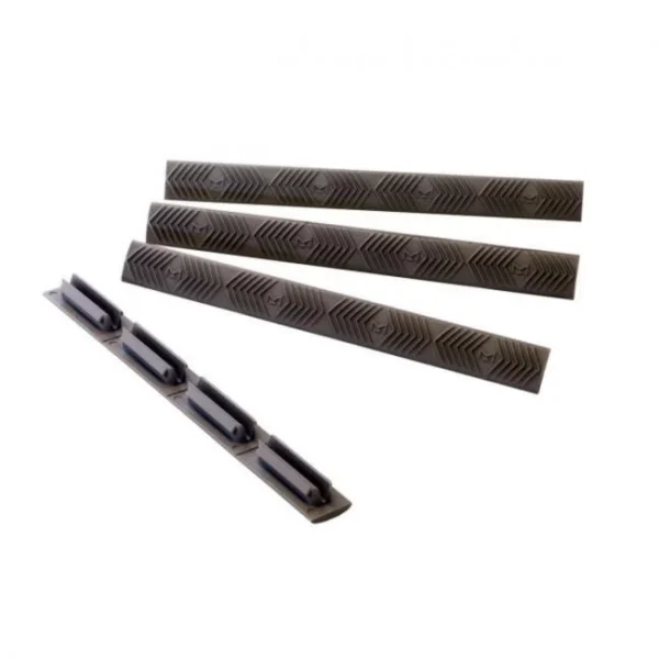 Ergo Modular Wedgelok Rail Covers four dark textured covers with mounting strip