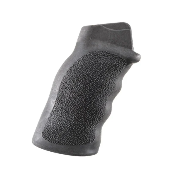 ERGO TACT DLX AR15/M16 FLTTP GRP BLK, black grip in angled side view with textured surface