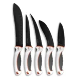 Outdoor Edge ErgoMax Game Processing 6 Piece Knife Set with five black blades and white handles
