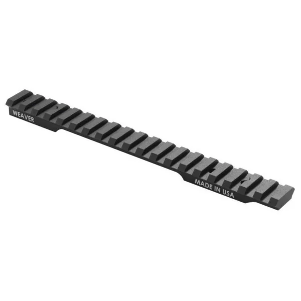Weaver Extended Multi Slot Base Savage Axis 1&2, black rail with multiple slots, angled top view
