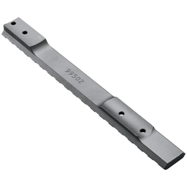 Weaver 1-Piece Extended Multi-Slot Picatinny Scope Base, black angled top view with mounting holes