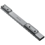 Weaver 1-Piece Extended Multi-Slot Picatinny Scope Base, silver angled view with mounting holes
