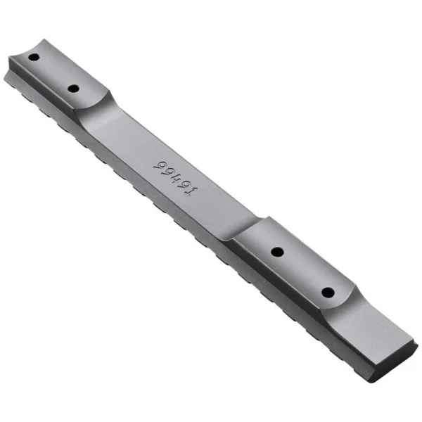 Weaver 1-Piece Extended Multi-Slot Picatinny Scope Base, silver angled view with mounting holes
