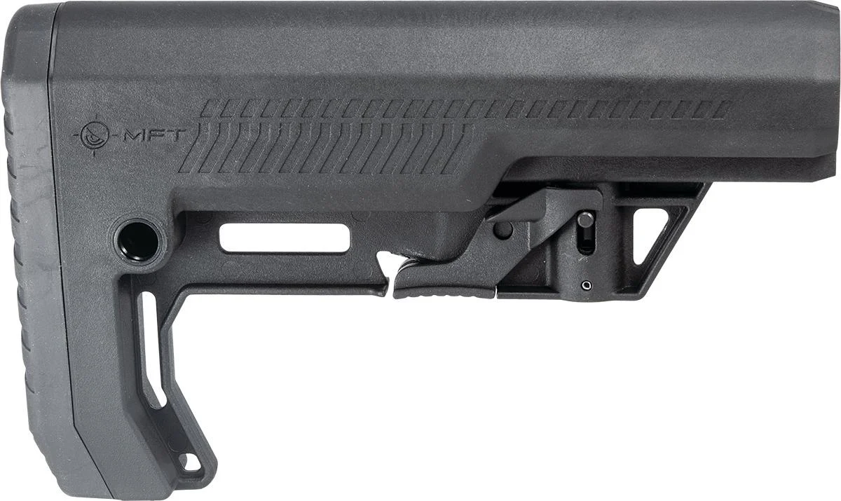 extreme-duty-minimalist-ar-stock-primary Mission First Tactical Battlelink Extreme Duty Minimalist Stock, black right-side view
