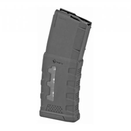 Mission First Tactical MAG MFT EXT DTY WINDOW, angled view of black magazine with side window