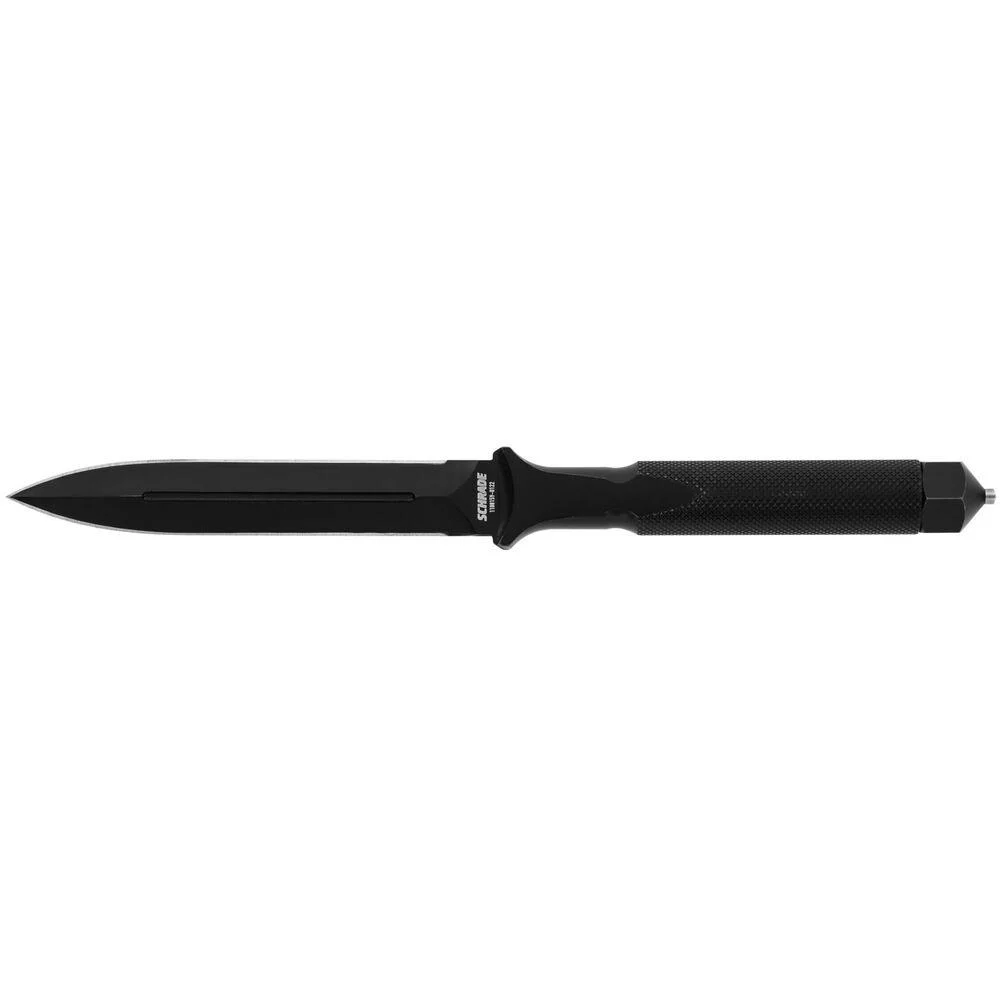 extreme-survival-slim-fixed-blade-knife-primary Battenfeld Knives Schrade Extreme Survival Slim fixed blade knife, black left-side view