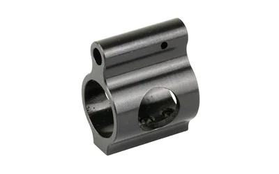 FAXON 3 SCREW .625 LOW PRO GB BLK black gas block in angled side view with three screw holes