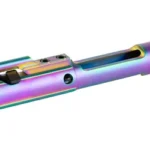Faxon 5.56 M16 BCG Chameleon, iridescent purple, blue and gold bolt carrier group, side view