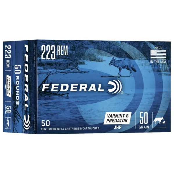 Federal Cartridge Co. Federal American Eagle Varmint & Predator Rifle Ammunition .223 Rem 50 gr JHP 3325 fps 50/ct