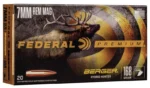 Federal Classic Hunter Berger Hybrid Rifle Ammunition, front view of brown elk-themed box