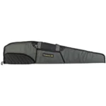 Federal Field & Range Scoped Rifle Case, grey side view with black panels, handles and zipper