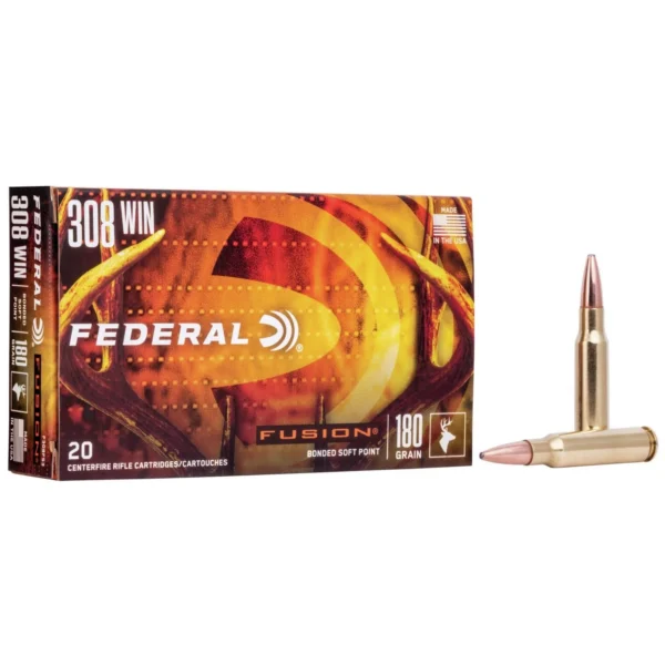 Federal Cartridge Co. Federal Fusion Rifle Ammunition .308 Win 180 gr BTSP 2600 fps - 20/ct