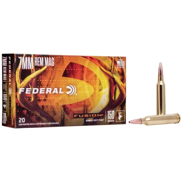 Federal Cartridge Co. Federal Fusion Rifle Ammunition 7mm Rem Mag 150 gr BTSP 3050 fps - 20/ct