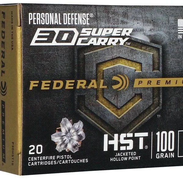 Federal Cartridge Co. Federal Personal Defense HST Handgun Ammunition .30 Super Carry 100 gr JHP 1250 fps 20/ct