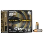 Federal Cartridge Co. Federal Personal Defense HST Handgun Ammunition 9mm Luger 147 gr. JHP 1000 fps 20/ct