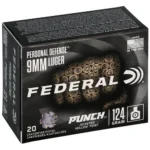 Federal Cartridge Co. Federal Personal Defense Punch Handgun Ammunition 9mm Luger 124 gr 1150 fps JHP 20/ct - alternate view