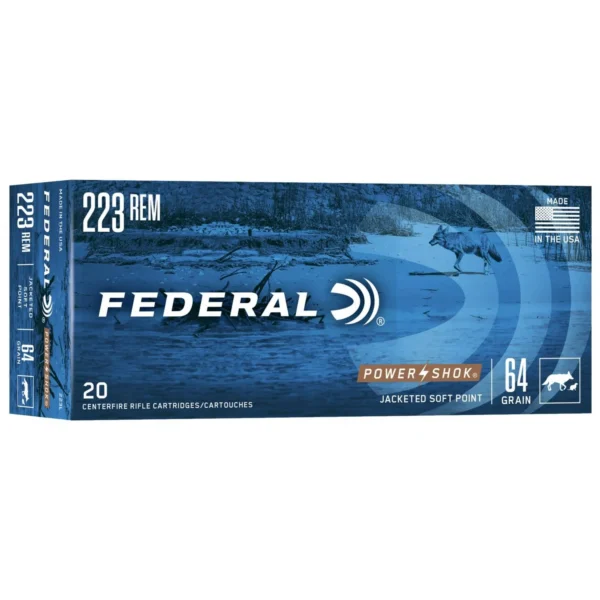 Federal Cartridge Co. Federal Power-Shok Rifle Ammunition .223 Rem 64 gr SP 3050 fps 20/ct