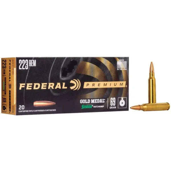 Federal Cartridge Co. Federal Premium Gold Medal Sierra MatchKing Rifle Ammunition .223 Rem 69 gr BTHP 2950 fps - 20/ct