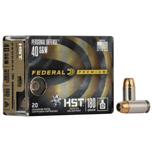 Federal Cartridge Co. Federal Premium Personal Defense HST Handgun Ammunition 40 S&W 180gr 1010fps 20/ct