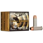 Federal Premium Swift A-Frame handgun ammunition box with three visible cartridges