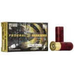 Federal FED PRM ammunition, front box view with two red shells, one showing brass base