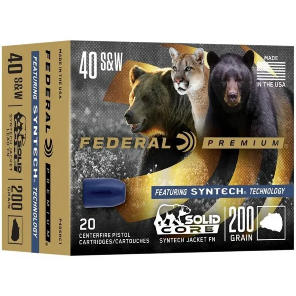 Federal Cartridge Co. Federal Solid Core Handgun Ammunition .40 S&W 200 gr TSJ 20/ct