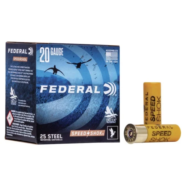 Federal Cartridge Co. FEDERAL SPEED-SHOK HIGH VELOCITY STEEL 20GA 2-3/4" 3/4OZ 4 AMMO 25RD