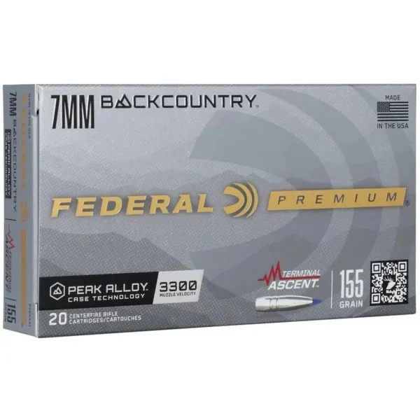 Federal Cartridge Co. Federal Terminal Ascent Rifle Ammunition 7mm Backcountry 155gr PT 3300 fps 20/ct