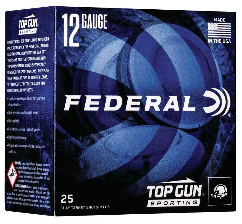 federal-top-gun-sporting-shotshells-primary-1 Federal Cartridge Co. Federal Top Gun Sporting Shotshells 12 ga 2-3/4" 1oz 1300 fps #8 25/ct