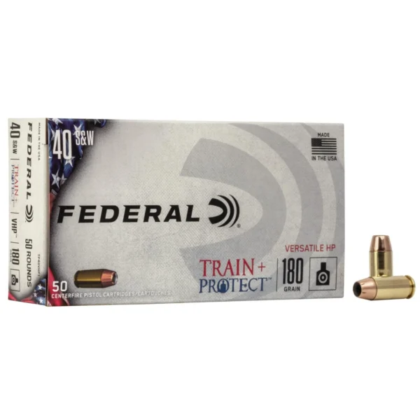 Federal Cartridge Co. Federal Train+Protect Handgun Ammunition .40 S&W 180gr VHP 50/ct