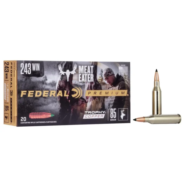 Federal Cartridge Co. Federal Premium Trophy Copper Rifle Ammunition .243 Win 85 gr TC 3200 fps 20/ct