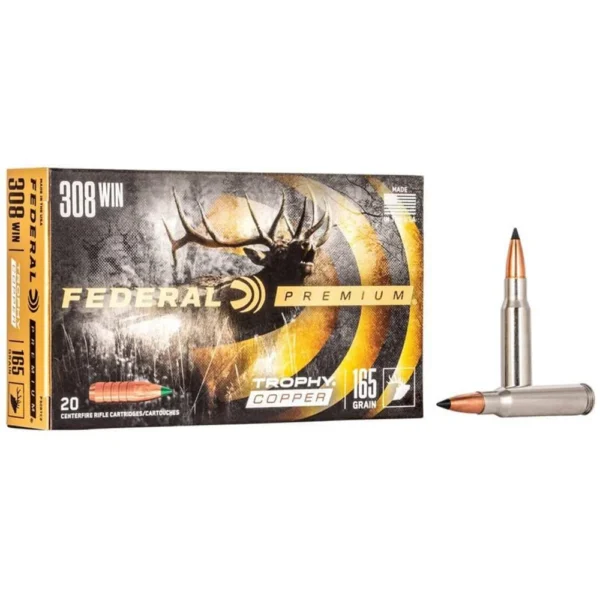 Federal Cartridge Co. Federal Premium Trophy Copper Rifle Ammunition .308 Win 165 gr TC 2700 fps 20/ct