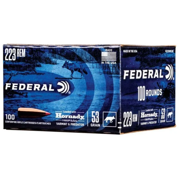 Federal Cartridge Co. Federal Varmint & Predator Rifle Ammunition .223 Rem 53 gr V-MAX 3400 fps 20/ct