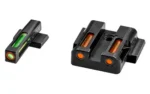 North Pass Ltd. Hiviz HIVIZ LiteWave H3 sight Orange/Green LitePipe/White front ring fits S&W Shield models - alternate view