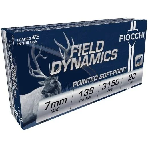 Fiocchi Ammunition Fiocchi Shooting Dynamics Rifle Ammunition 7mm Rem Mag 139 gr PSP 3150 fps 20/ct