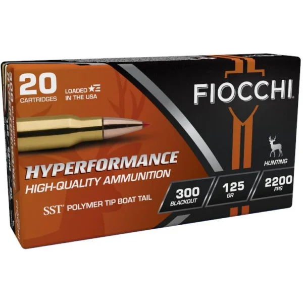 Fiocchi Ammunition Fiocchi Hyperformance Hunt SST Rifle Ammunition .300 Blackout 125gr PT 2200 fps 25/ct