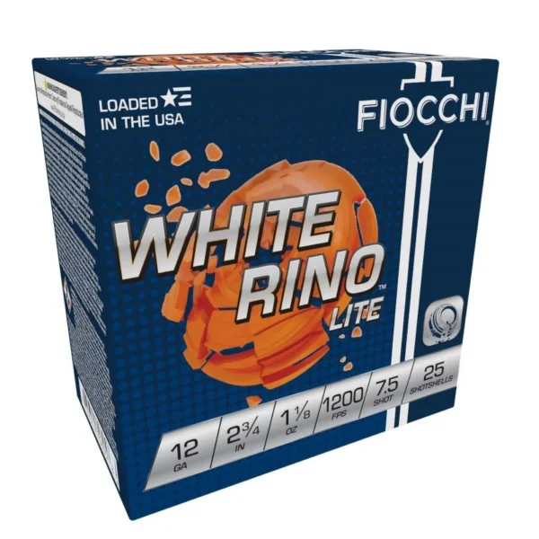 Fiocchi Ammunition Fiocchi White Rino Lite Shotshells 12 ga 2-3/4" 1-1/8oz 1200 fps #7.5 25/ct