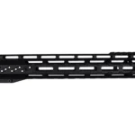Fostech Mach-2 Lite rail in graphite black, left side view with elongated ventilation slots