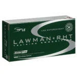 Cci Speer Lawman Handgun Ammunition, front view of green and white Lawman RHT box