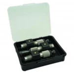 AOB Frankford Arsenal 3-Pack Die Blocks, three metal die blocks in an open black plastic box