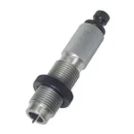 Redding Series D Full Length Sizing Die, silver angled view with threaded body and black ring