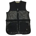 Outdoor Connection Bob Allen Full Mesh Dual Pad Shooting Vest, black front view with mesh panels
